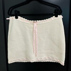 White For Love & Lemons Knit Skirt